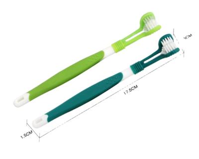 China Stocked Toothbrush For Dogs Cleaning Brush For Pet 3d Double Sided Pet Cleaning Toothbrush for sale