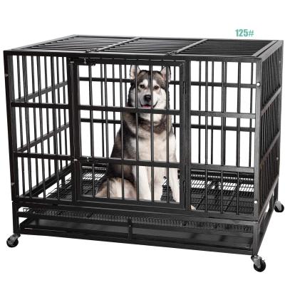 China 50 Inch CLASSICS Metal Double Door Wheel Lock Outdoor Stainless Aluminum Dog Crates Heavy Duty Dog Crates. for sale