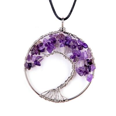 China Wholesale Classic Western Ethnic Tree Style Fashion Style Natural Colored Stone Pendant Living for sale