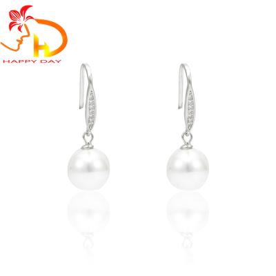 China Fashion European Designs Pearl Earring 925 Sterling Silver Zircon Pearl Earring For Women for sale