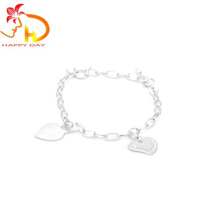 China New Design Modern Silver Plating Heart Shaped Bracelet, Custom Secret Message Pendant Charm Bracelet for sale