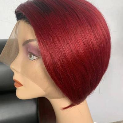 China Straight 1B/30 1B/99 Full Lace Wig T Lace Wig Human Hair Lace Front Wigs Elf European And American Hair Wigs for sale