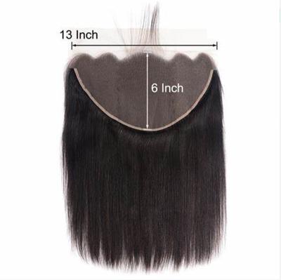 China 13*6 Lace Straight Ready Running Transparent Headband Straight Wave Hair Closure for sale