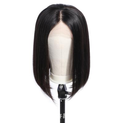 China Human Hair Straight 13x4 Lace Front Wigs Natural Color Forntal Bob Wig 8-16