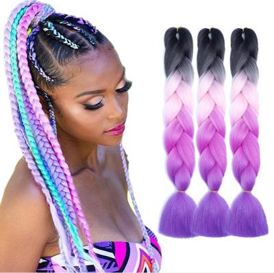 China Dirty Braids Hair Extensions Big Braids Hair Color Gradient Color Chemical Fiber Big Braids Synthetic African Reggae Hip Hop Braids Hair for sale