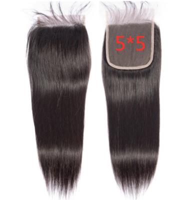 China Straight 100% Swiss Hair 5x5 Lace Closure Hair Extension for sale