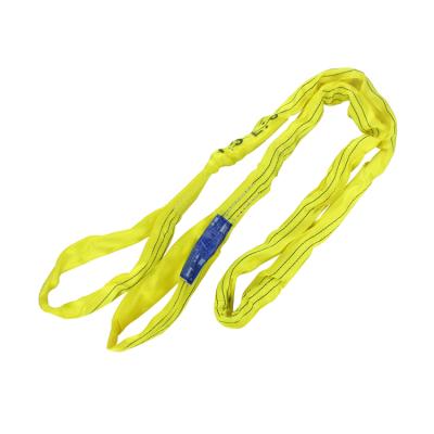 China Lifting Goods Factory Direct Sales Lifting Ticket 4 Ton Eye Polyurethane Webbing Sling Polyester Round Packing Sling for sale