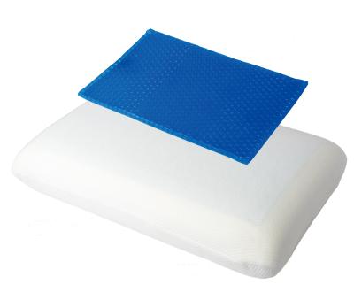 China Cool 60x40cm Memory Jacquard Double Gel Memory Foam Pillow Washable Polyester Cover for sale