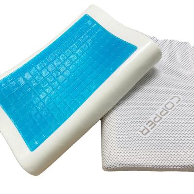 China Orthopedic Anti Dust Mite Wave Form Gel Memory Foam Copper Infused Cooling Pillow for sale