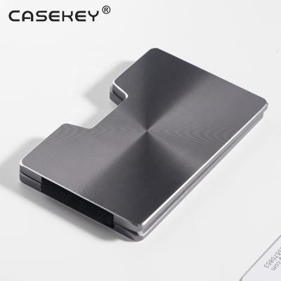 China 2021 fashion simple casekey sun color wallet metal card holder flip for sale