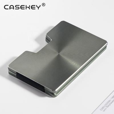 China 2021 fashion casekey 100% rfid close up thin steel metal wallet id card holder for sale