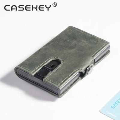 China Popular Genuine Leather Hot Selling Casekey RFID Wallet Key Purse 2021 New Genuine Leather Card Holder for sale