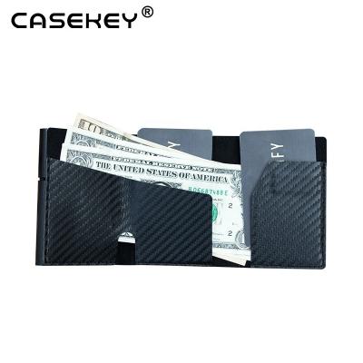 China 2021 RFID Casekey Front Pocket Card Holder Metal Silver Clip with Zipper RFID magsafe wallet for sale