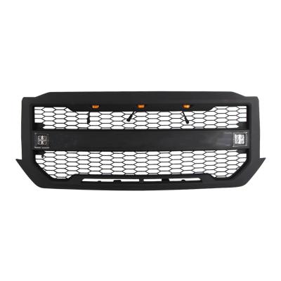 China Front Grill Bumper Grille Fit black Factory-direct for SILVERADO 1500 2016-2018 with led light boat Dropshipping from USA for sale