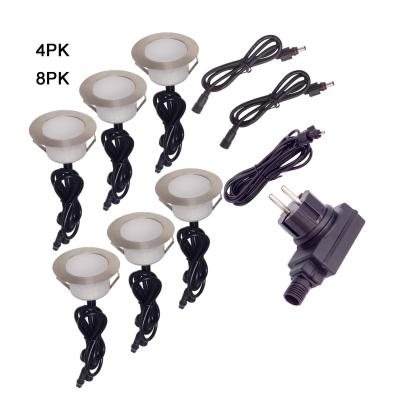 China Residential 8PK LED Under Ground Round LED Deck Light 12 Volt Outdoor Led Deck Light for sale