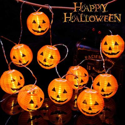 China 3 Modes Motion Sensor Halloween Pumpkin Lantern String Lights 3D Battery Operated Halloween Pumpkin Lights Indoor Outdoor Home Decoration for sale