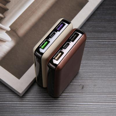 China Dropshipping High Capacity ABS Anti Surge Product Support Charging Dual Usb Type C For Smartphone Black Power Banks for sale