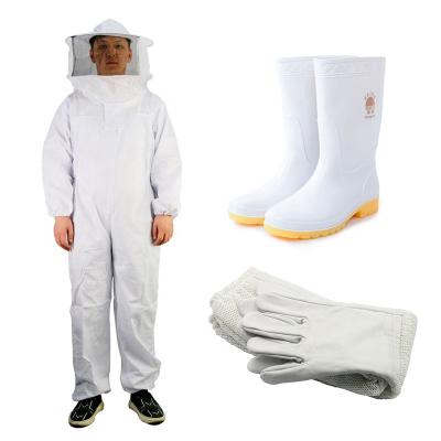 China Round Hat Bee Costume Beekeeping Costumes - Bee Clothes Kit Include Cotton Bee Costume, White Rubber Shoes, Mesh Bee Gloves for sale