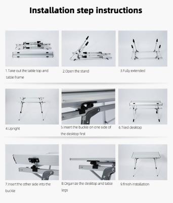 China Lightweight Height Adjustable Outdoor High Quality Portable Foldable Rolled Aluminum Table for Camping Picnic for sale