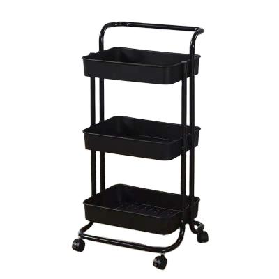 China Sustainable Metal Storage Rack Rolling Trolley Cart With Handles Rolling Narrow Carts for sale