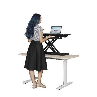 China (Size) Excellent Adjustable Double Layer Standing Desk Converter Stainless Steel Material Computer Desk for sale