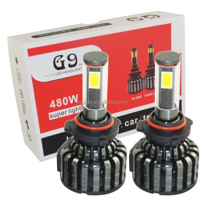 China Fit for Car and Truck CE RoHS G9 10-48V 4faces 4sides 9006 Waterproof COB 12000LM HB4 Car Truck Led Headlight Bulb for sale