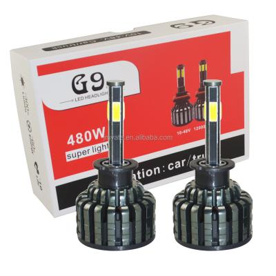 China Fit for car and truck Wholesale CE 10-48V 4faces COB G9 led headlight bulb 12000LM car led headlight h3 for sale