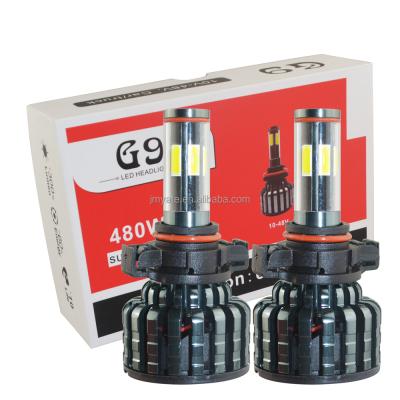 China Fit for factory price car and truck car factory price 12V 24V 6sides G9 12000LM 6sides COB 6000k 5202 car led bulb h16EU led headlight for sale