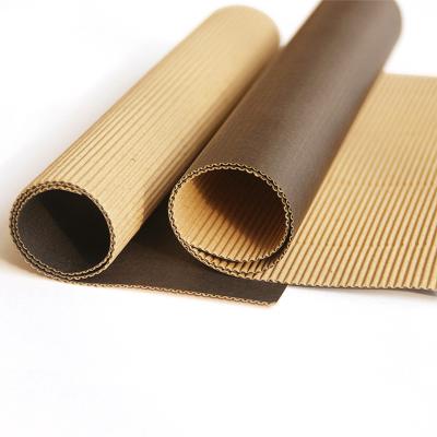 China Recycled Materials Single Sided Corrugated Paper Roll 1.2m*50m Moving Kraft Paper Roll Corrugated Paper Kraft Paper Items for sale