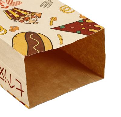 China Recyclable Brown Kraft Paper Food Packaging Bag With Pointed Bottom Craft Paper Bag for sale