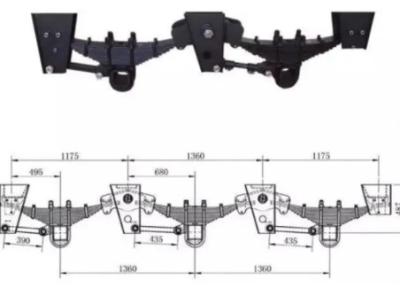 China Tandem Dual Axle Trailer Suspension Blue 150mm 785 Kg  Types 1360 MM for sale