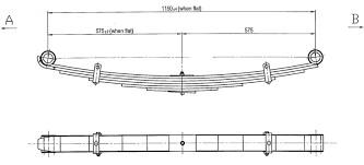 China Semi Boat Trailer Springs 1120MM Rear Leaf Spring  86kg 90MM for sale