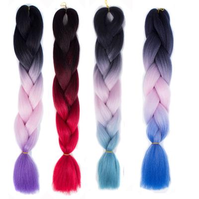 China Jumbo Braiding Hair 100g Three-color Braiding Hair 24inch Ultra Expression Crochet Braid Hair Extension Synthetic Factory Wholesale Hair for sale