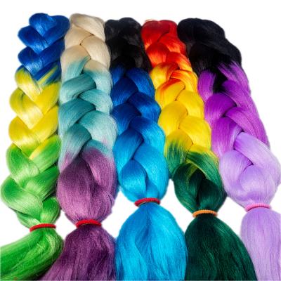 China Wholesale Aishili Synthetic Firber 64inch 165g Ombre Pre Stretched X-pression Synthetic Elephant Crochet Braiding Hair for sale