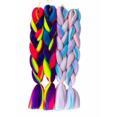 China Aishili Synthetic Braiding Hair 24inches 100g Crochet Hair Extensions Candy Color Mix Color Crochet Braiding Jumbo Cheap Synthetic Hair Extensions Wholesale for sale