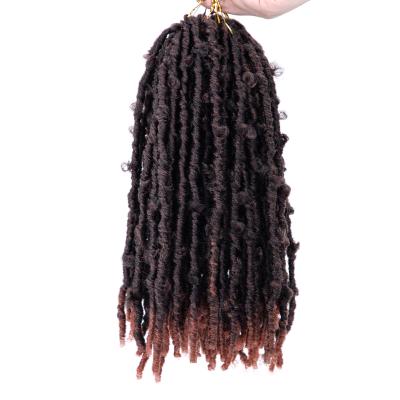 China Faux locs butterfly locs 14inch length corchet hair in extension omber color synthetic locs braiding fuax for sale