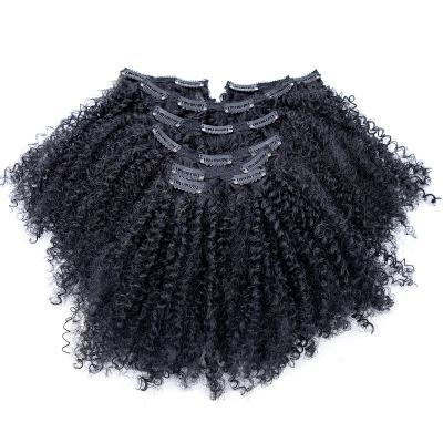 China Kinky Curl Cuts Hair In Synthetic Hair Extension Kinky Curly Clip In Black Color Hair for sale