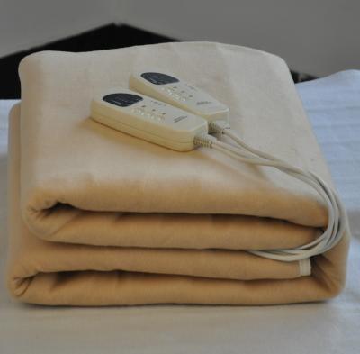 China Hotel 100% Polyester Electric Heating Blanket With Fabric Straps for sale