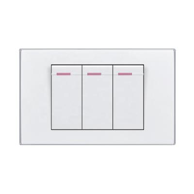 China ABS Universal Hardware 3 Panel Strip 1 Wall Pathway Home Electrical Switches 15A 125V for sale