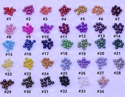 China 34 Grade Freshwater Colors Natural Freshwater Pearl AAA+ Loose Pearl Dyed Colors 7-8mm Round Loose Pearl For Pearls Girls Crafting Party for sale