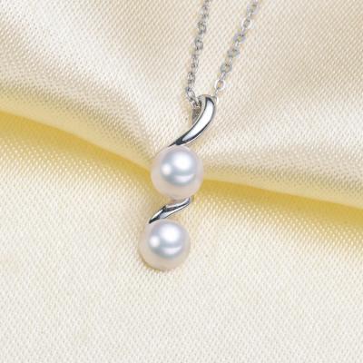 China CLASSIC 4-6mm Real Natural Freshwater Pearl Necklace With 925 Sterling Silver Pendant Necklace For Women Natural Pearl Jewelry for sale