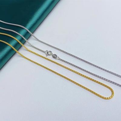 China CLASSIC 42N 60cm About 24inches Length 925 Sterling Silver Manufacturer Chain With Gold Plated Necklace for sale