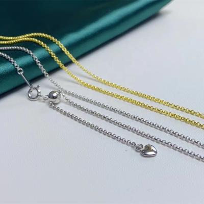 China CLASSIC Manufacturer 41N 50cm 70cm Length 925 Sterling Silver Chain With Gold Plated Necklace for sale