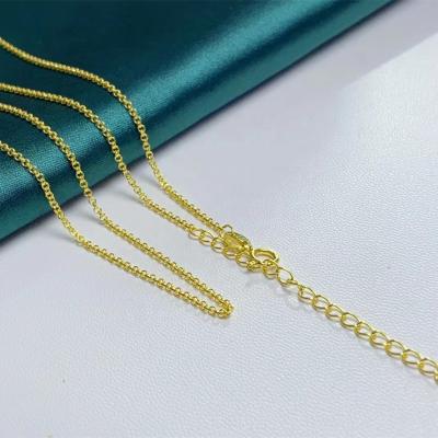 China CLASSIC 38N 45cm About 18inches Length 925 Sterling Silver Manufacturer Chain With Gold Plated Necklace for sale