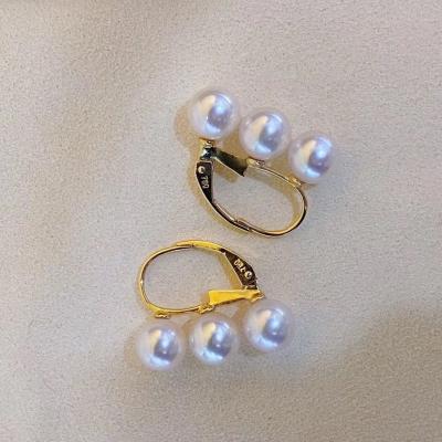 China CLASSIC 18K Gold Pearl 6-7mm Pearl Earring Crab Shape Natural Freshwater Christmas Day Gift Accessories for sale