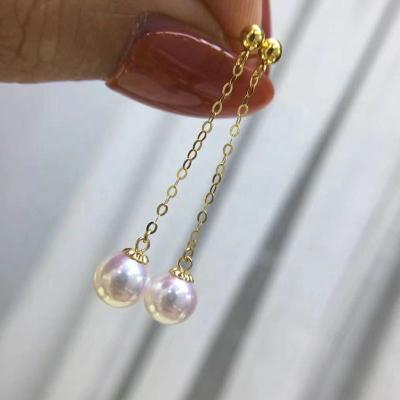 China CLASSIC 18K Gold Pearl Accessories 7-8mm Pearl Earring Crab Shape Natural Freshwater Christmas Day Gift for sale