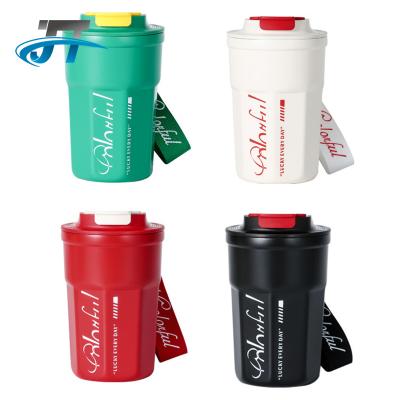 China Portable Custom Logo Coffee Mug Soft Reusable Eco Friendly Reusable Sublimation Stainless Steel Coffee Mug Viable With Lid for sale