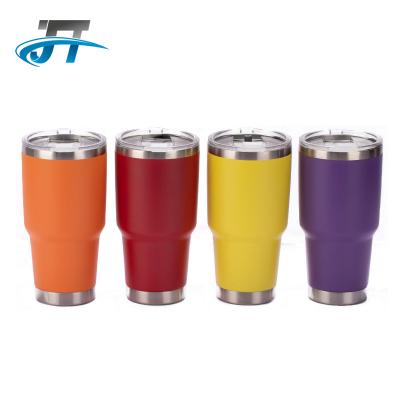 China Wholesale 20oz Double Wall 600ml 304 Stainless Steel Viable Color Powder Coating Regular Tumbler Car Travel Mugs for sale