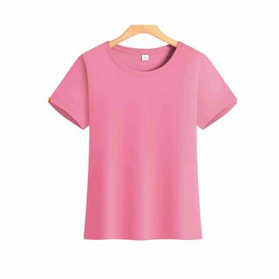 China Custom Made Cotton 180gsm Women's Anti-Wrinkle Plain Plain T-shirts 100% Casual Blank Logo Design Printed Tshirt for sale