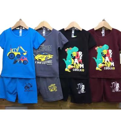 China 2022 New Fashion Summer Children's Clothing Casual Short Sleeve Boy Suits 100% Cotton Children Clothing Set for sale